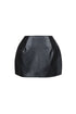 Alina Faux Leather Button Slit Mini Skirt